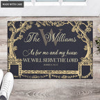Antique Tree Frame Serve The Lord Personalized Doormat