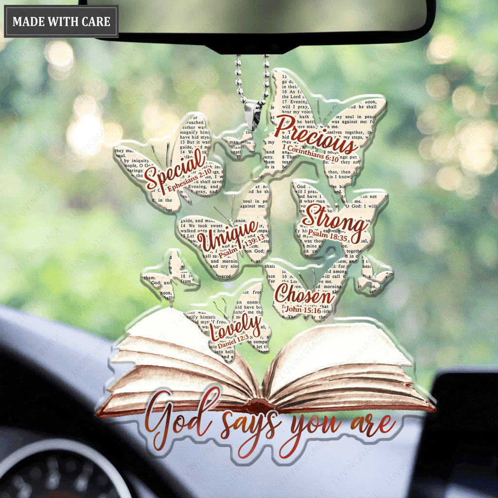 Bible Page Butterfly God Says You Are Ornament