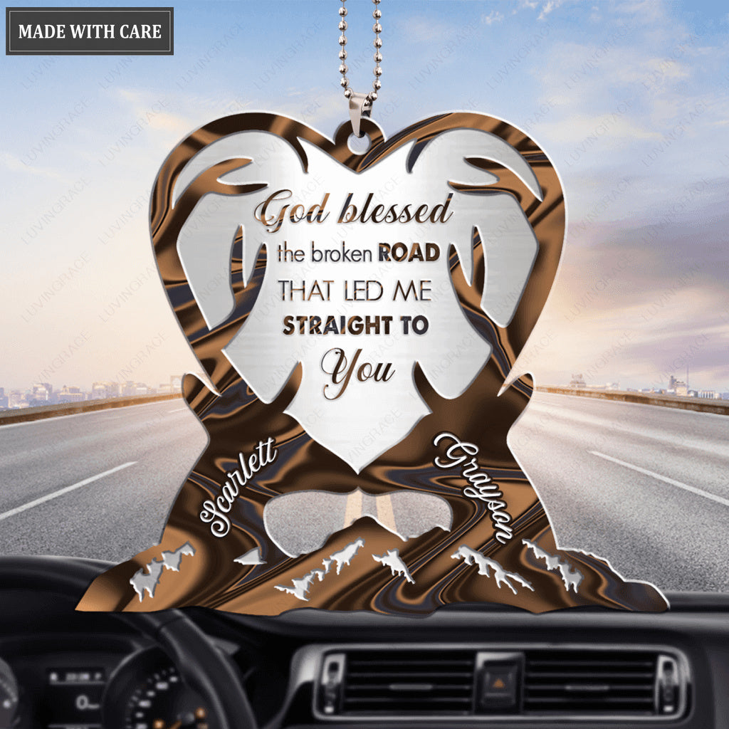 Mountain Deer Couple God Blessed Personalized Ornament