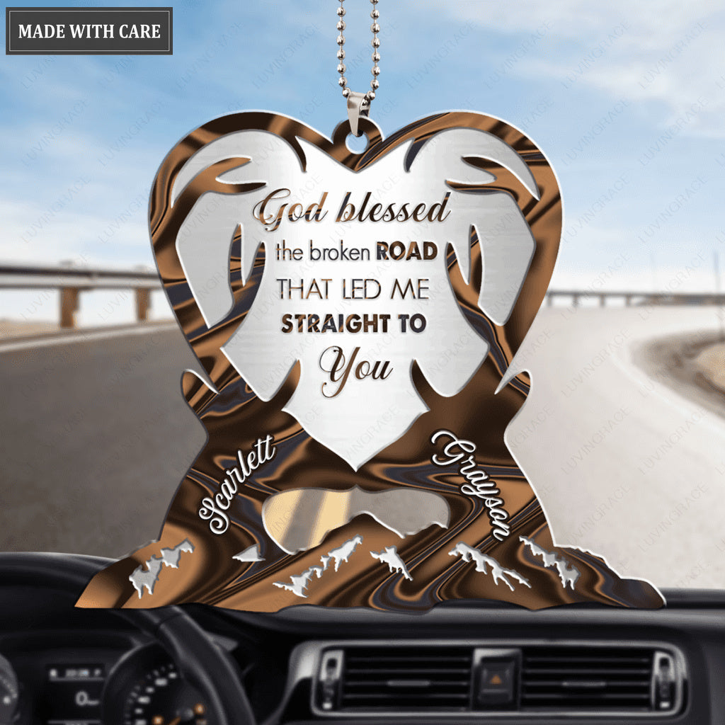 Mountain Deer Couple God Blessed Personalized Ornament