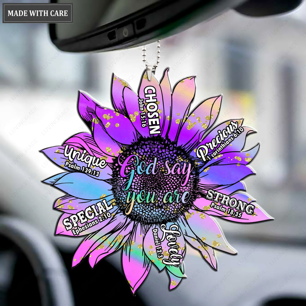 Violet Hologram God Says You Are Ornament