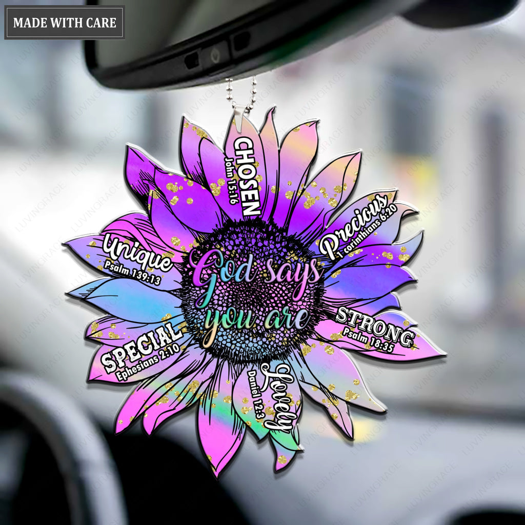 Violet Hologram God Says You Are Ornament