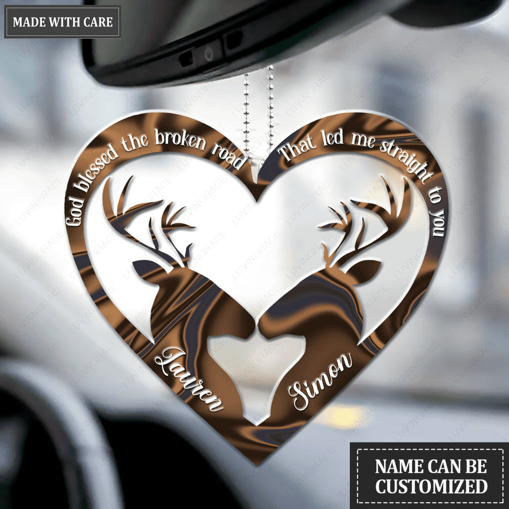 Deer Heart God Blessed Personalized Ornament