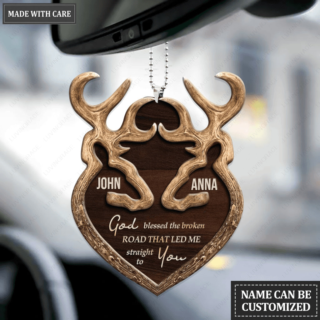 Browning Deer Couple God Blessed Personalized Ornament