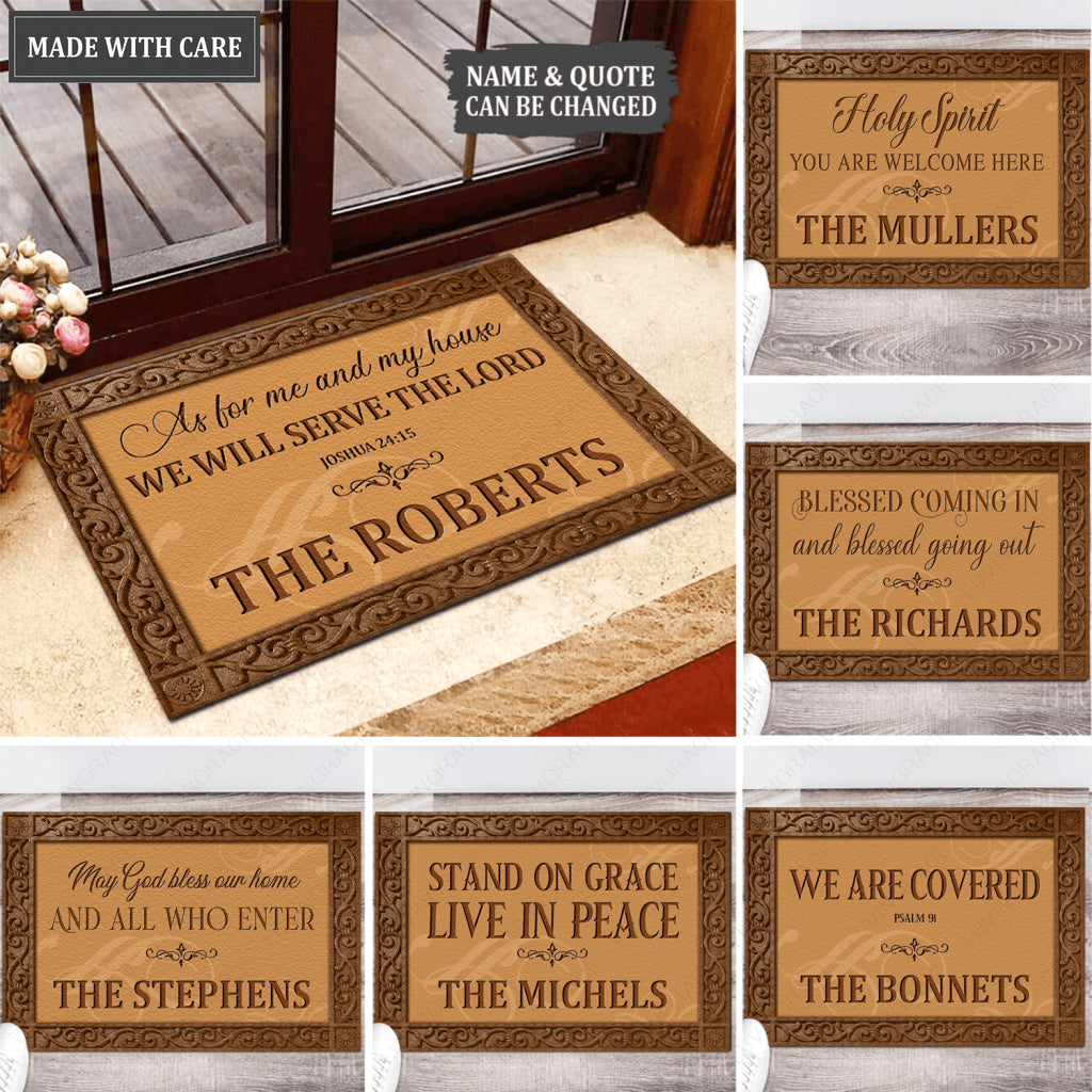 Personalized Elegant Border Family Doormat