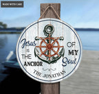Personalized Jesus Is The Anchor Of My Soul Wood Circle Sign