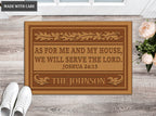 New As For Me And My House Personalized Family Name Doormat