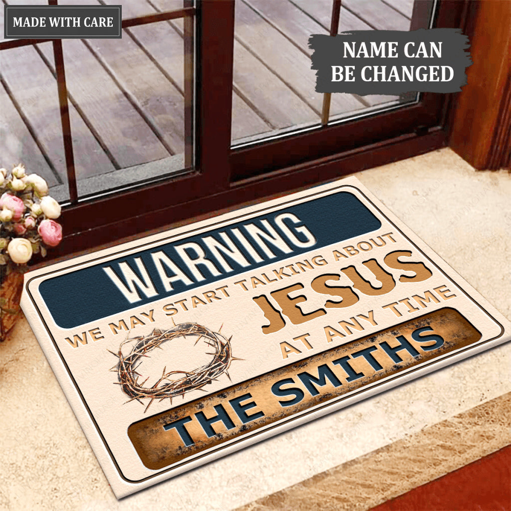 Warning We May Start Talking Personalized Doormat
