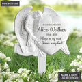 Personalized Angel Heart Memorial Plaque Stake
