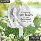 Personalized Angel Heart Memorial Plaque Stake