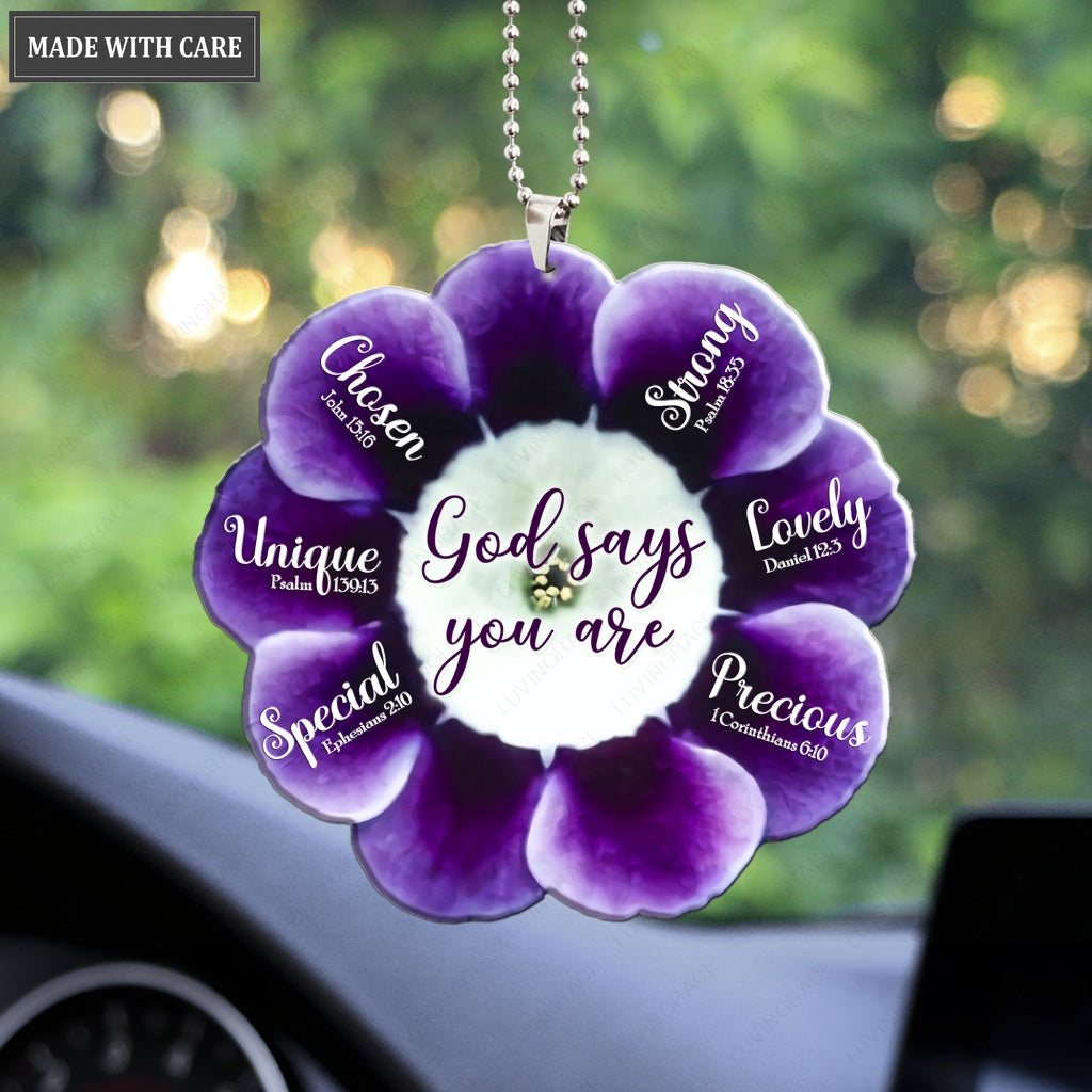 Purple Primrose God Says You Are Ornament