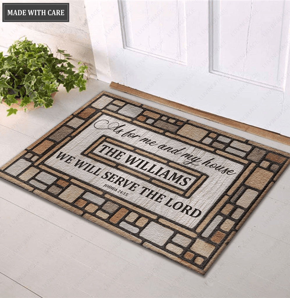 Personalized Croll Drifted Serve The Lord Doormat