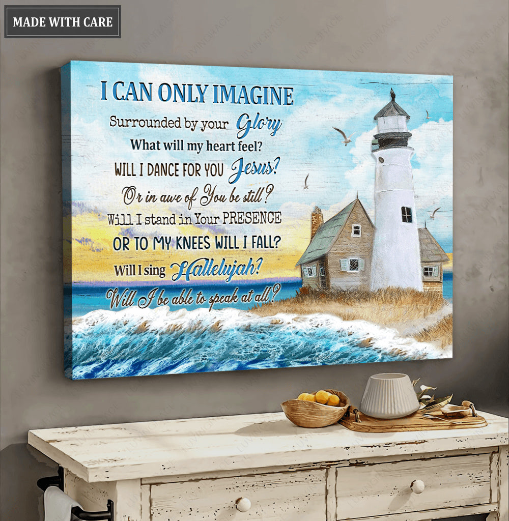 Ocean Lighthouse Surrounded By The Glory Wall Art