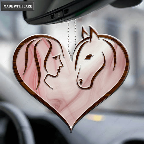 A Girl Who Love Horse Heart Ornament