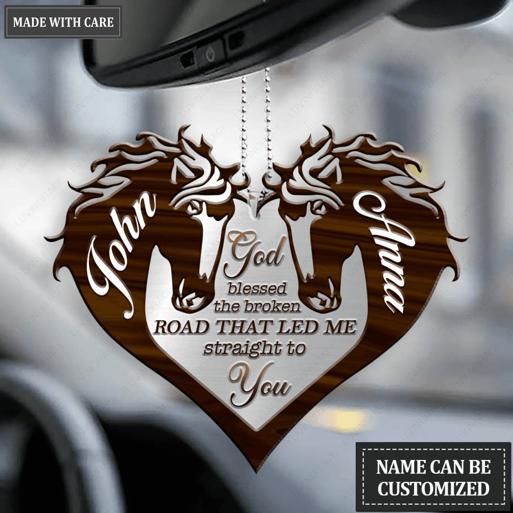 Couple Horse God Blessed Personalized Ornament