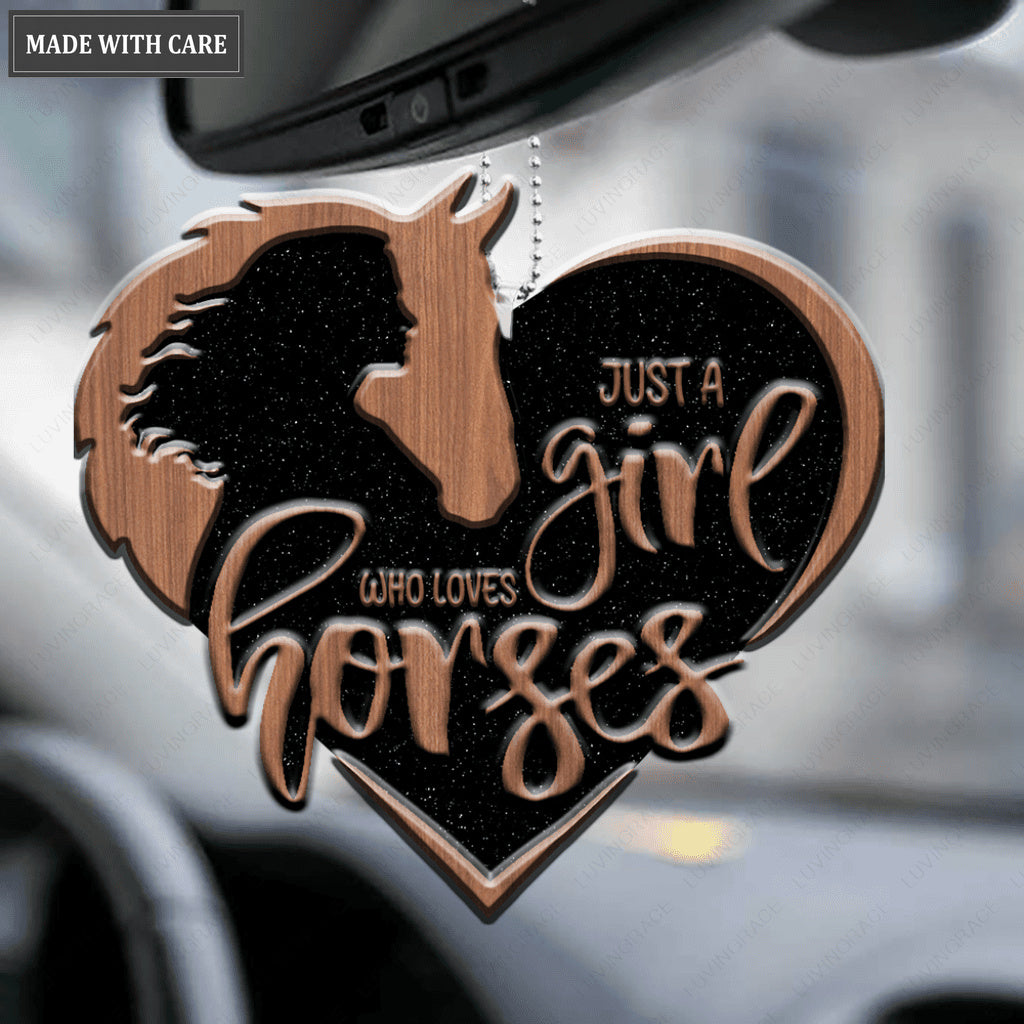 Just A Girl Who Love Horse Heart Ornament