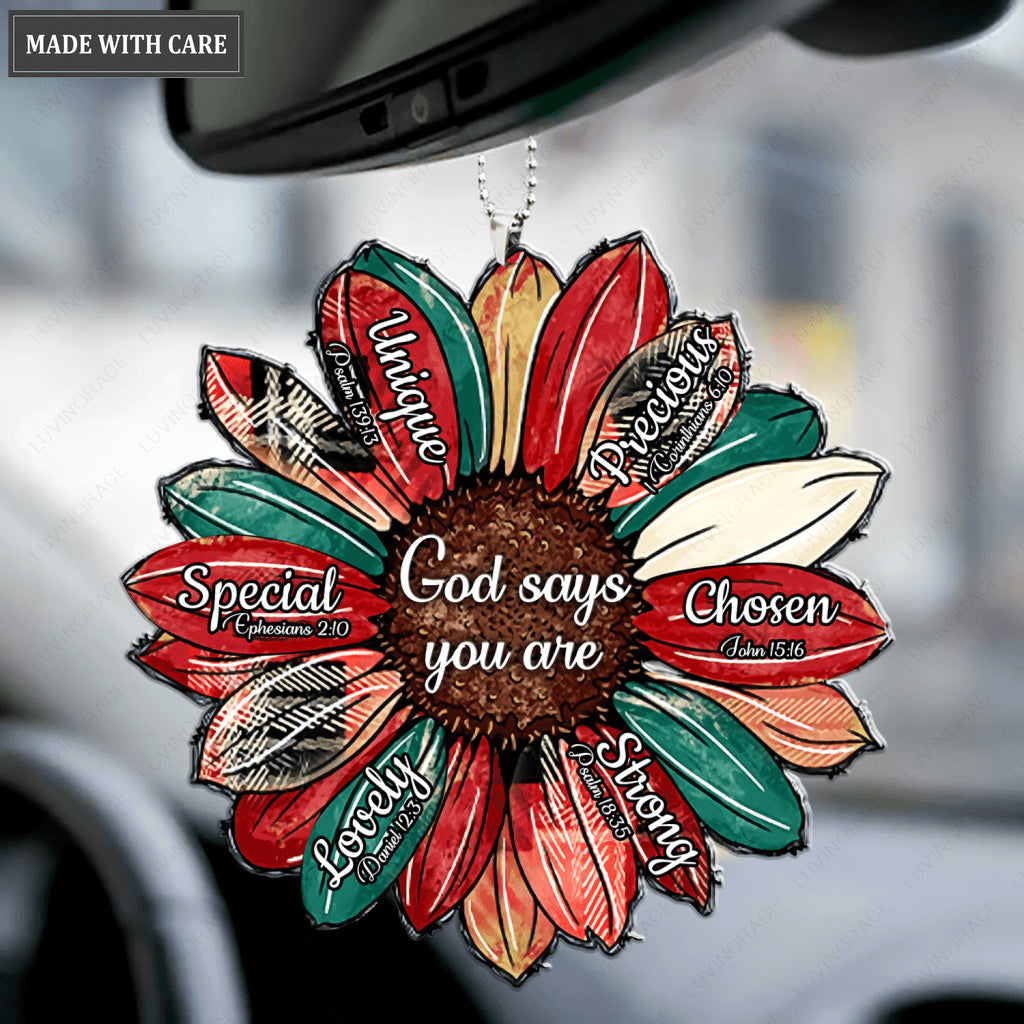 Christmas Sunflower God Says You Are Ornament