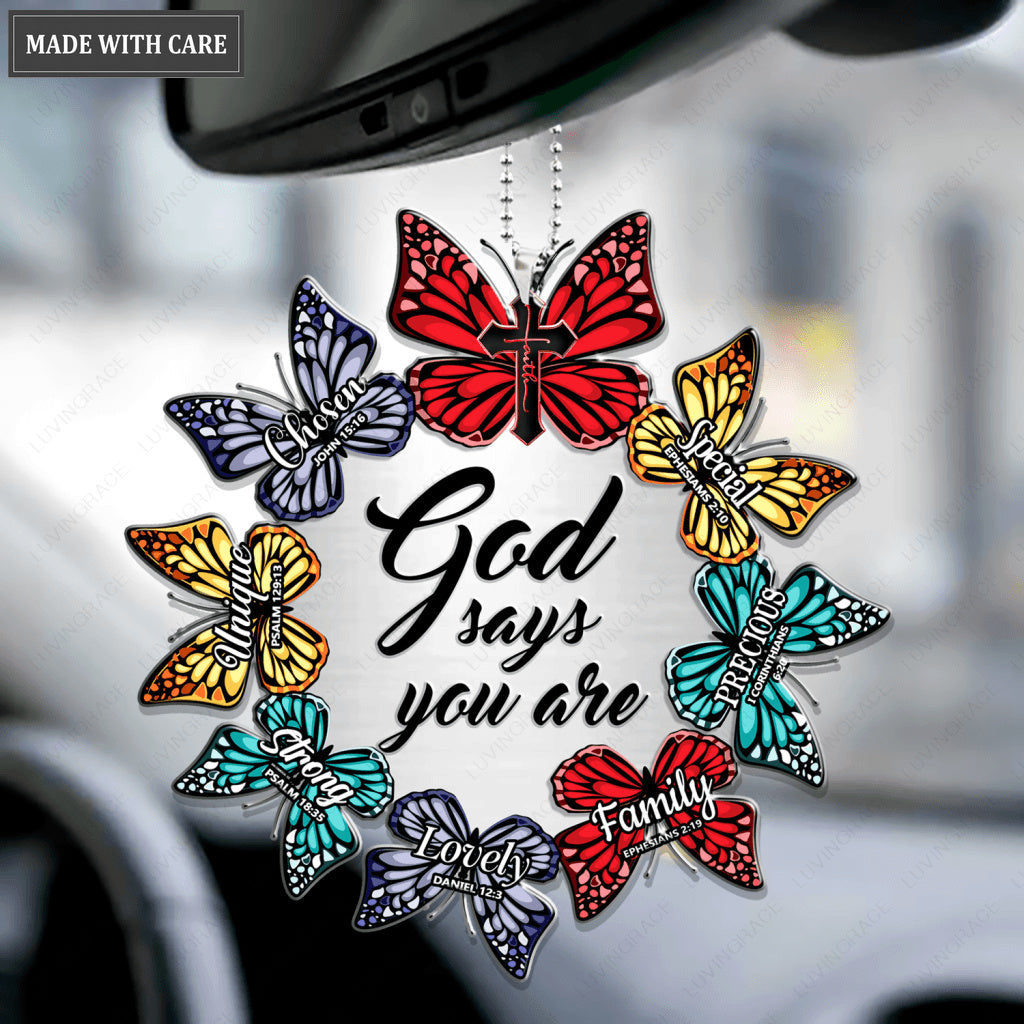 Circle Of Butterflies God Says You Are Ornament