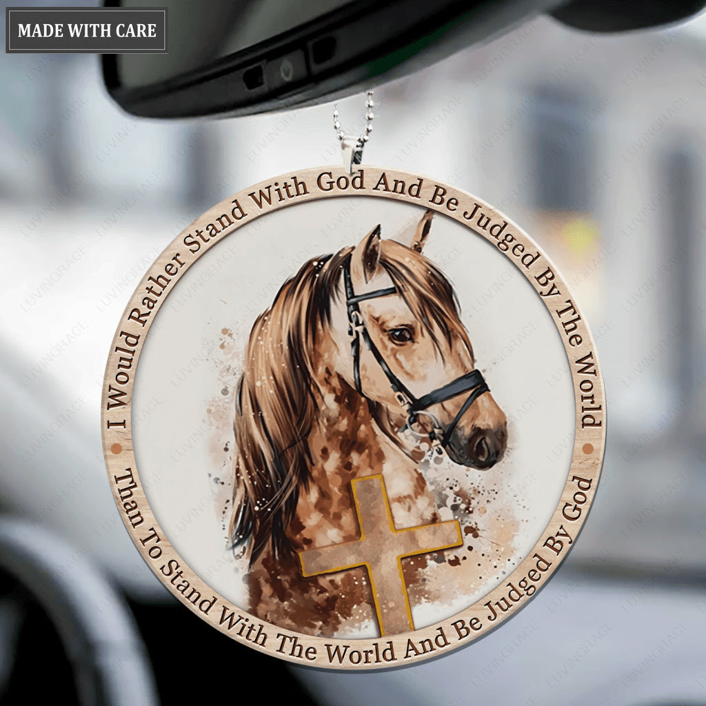 Cross Horse Stand With God Ornament