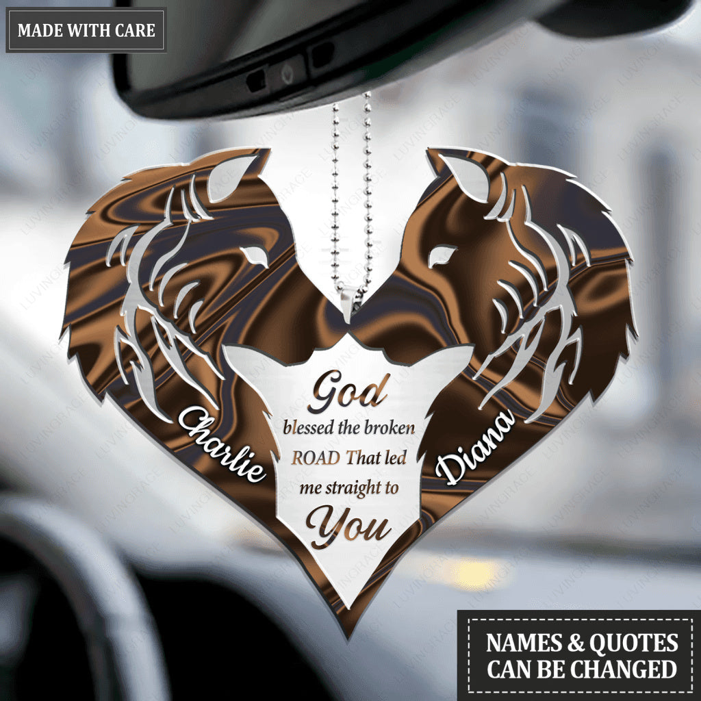 Hologram Wolf Couple Personalized Ornament