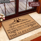 Vintage Christmas Reindeer As For Me And My House Personalized Doormat