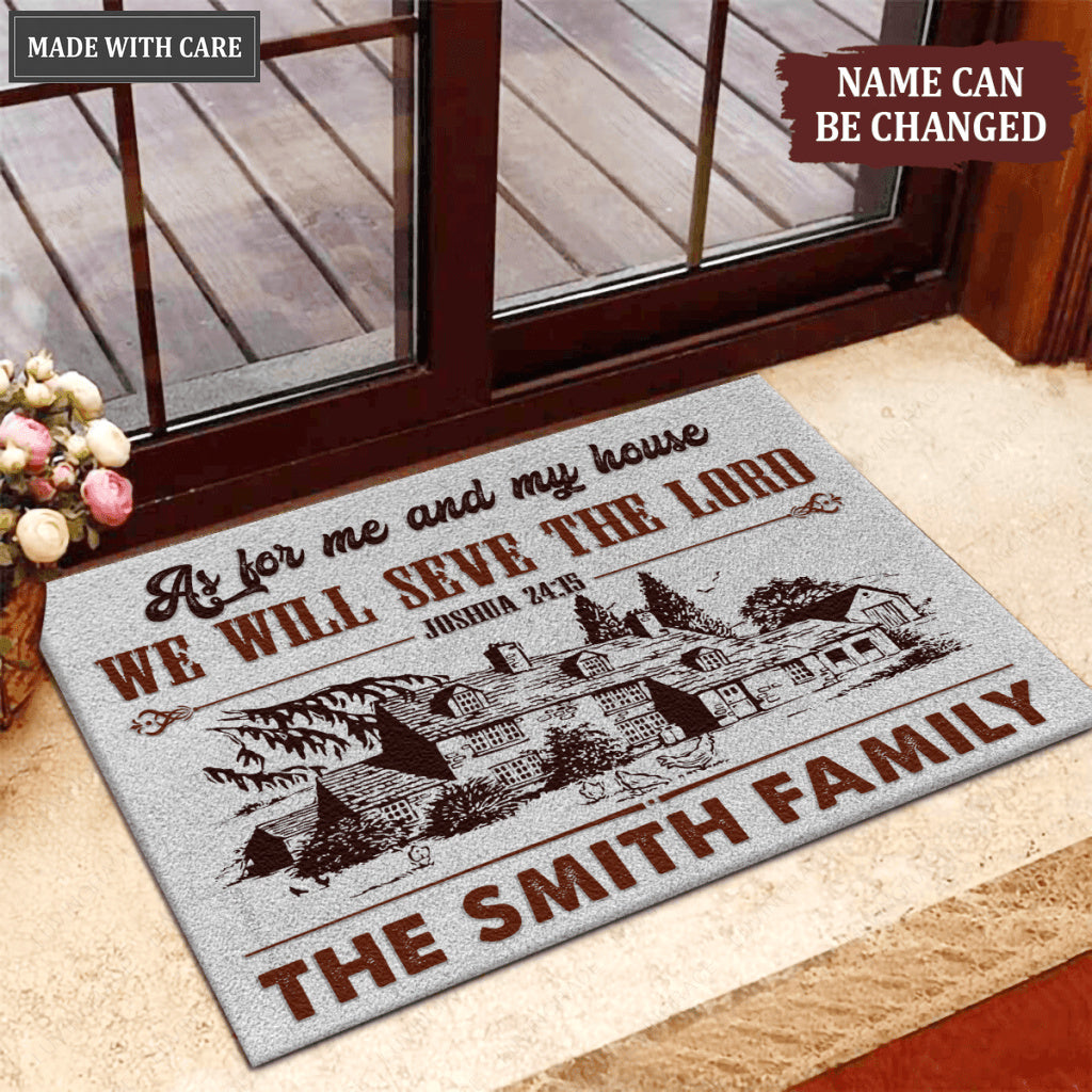 Vintage House As For Me And My House Personalized Doormat
