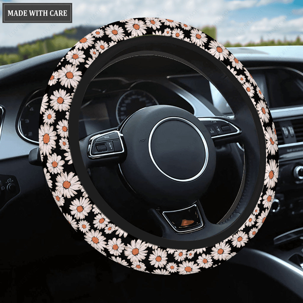 Daisy Flower Car Interior Decoration Steering Wheel Cover