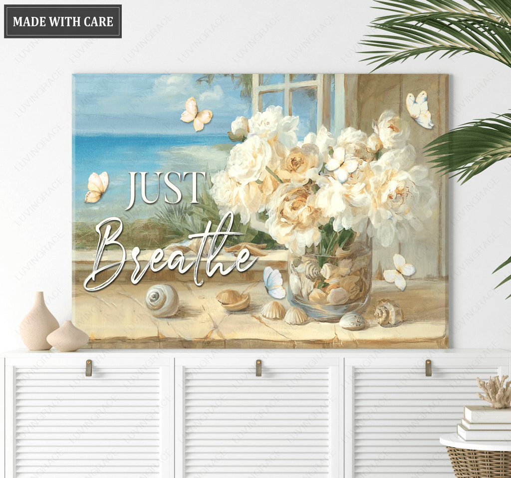 Just Breathe By The Sea Canvas Wall Art