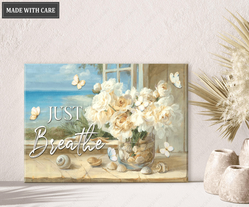 Just Breathe By The Sea Canvas Wall Art