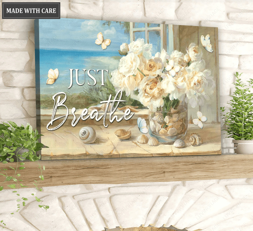 Just Breathe By The Sea Canvas Wall Art