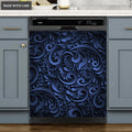Kitchen Dishwasher Magnet Cover Beautiful White Floral Engraved Design