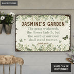Personalized Garden Bible Metal Sign for Gardener