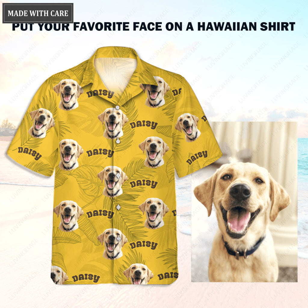 Personalized Dog Cat Pet Face Hawaiian Shirt with Pictures - Personalized Custom Hawaiian Shirt