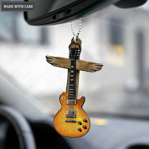 Bass Guitar Cross Ornament