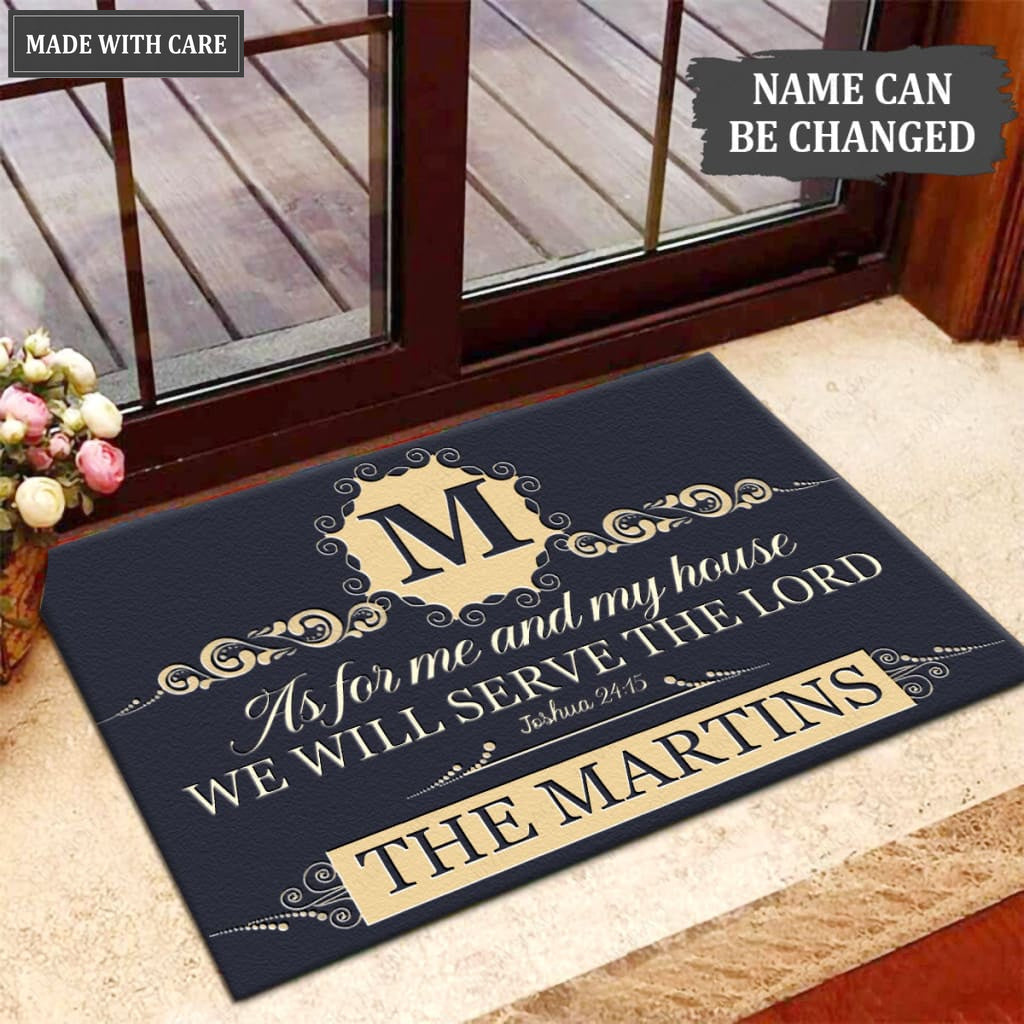 Luvingrace M75 Decorative Monogram Collection As For My House Personalized Doormat