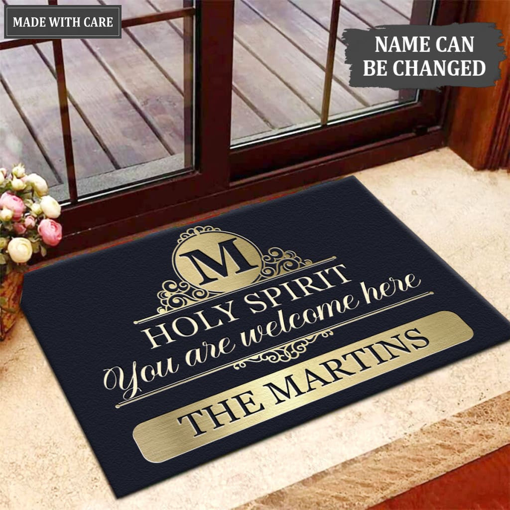 Luvingrace M77 Vintage Monogram Collection As For My House Personalized Doormat