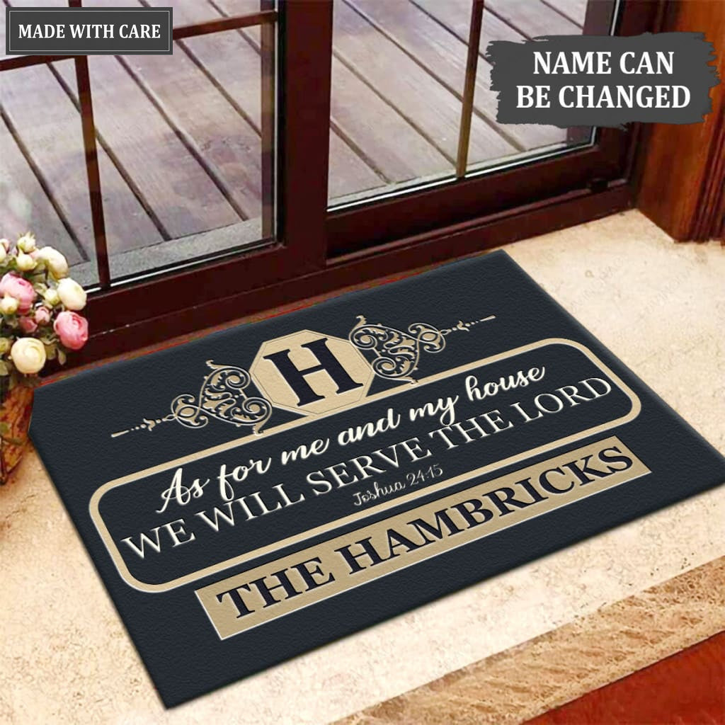 Luvingrace M78 Luxury Monogram Collection As For My House Personalized Doormat