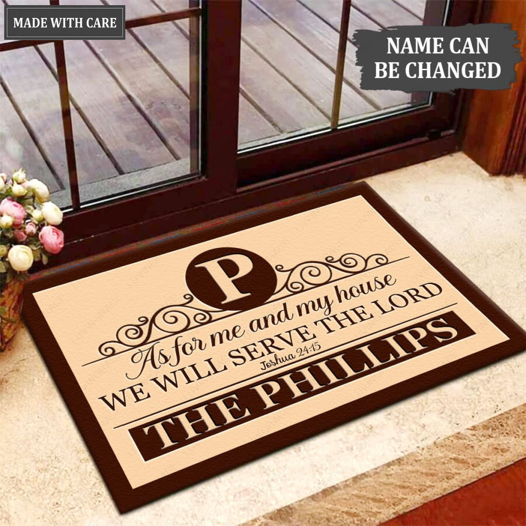 Luvingrace M79 Luxury Monogram Collection As For My House Personalized Doormat