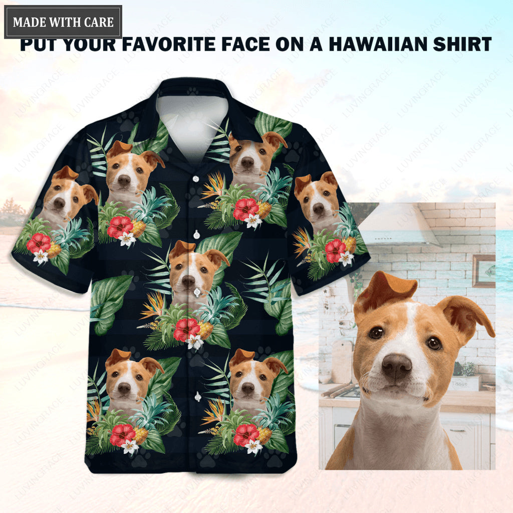 Tropical Summer Hawaii Upload Image Family, Dog, Cat - Personalized Custom Unisex Hawaiian Shirt