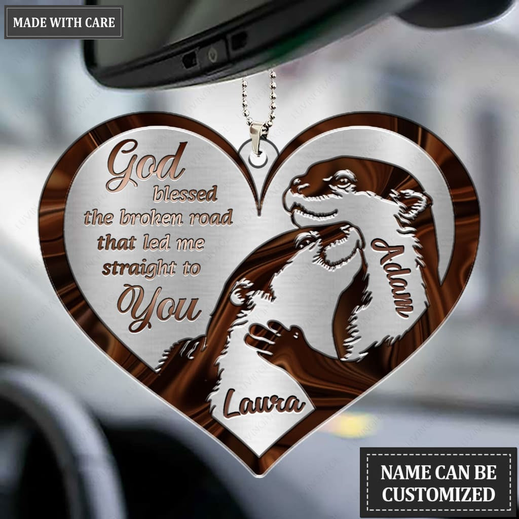 Luvingrace M101 Otter Couple God Blessed Personalized Ornament