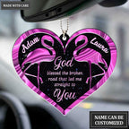 Luvingrace M103 Flamingo Couple God Blessed Personalized Ornament