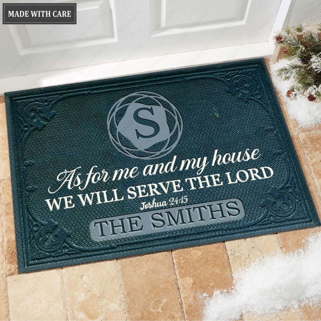 Luvingrace M13 Vintage Monogram Collection As For My House Personalized Doormat