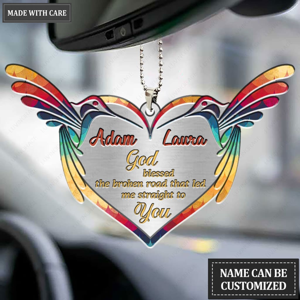 Luvingrace M105 Hummingbird Couple God Blessed Personalized Ornament