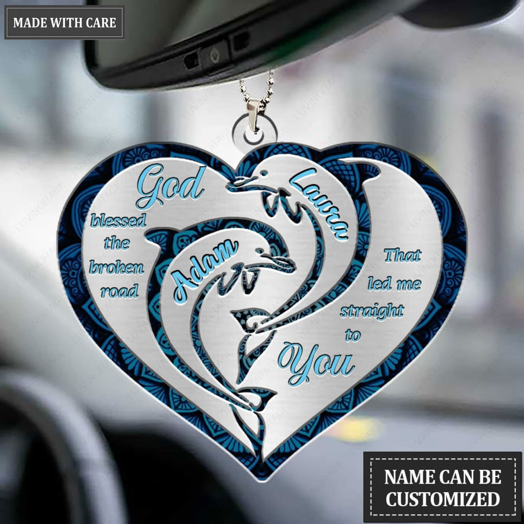 Luvingrace M106 Dolphin Couple God Blessed Personalized Ornament