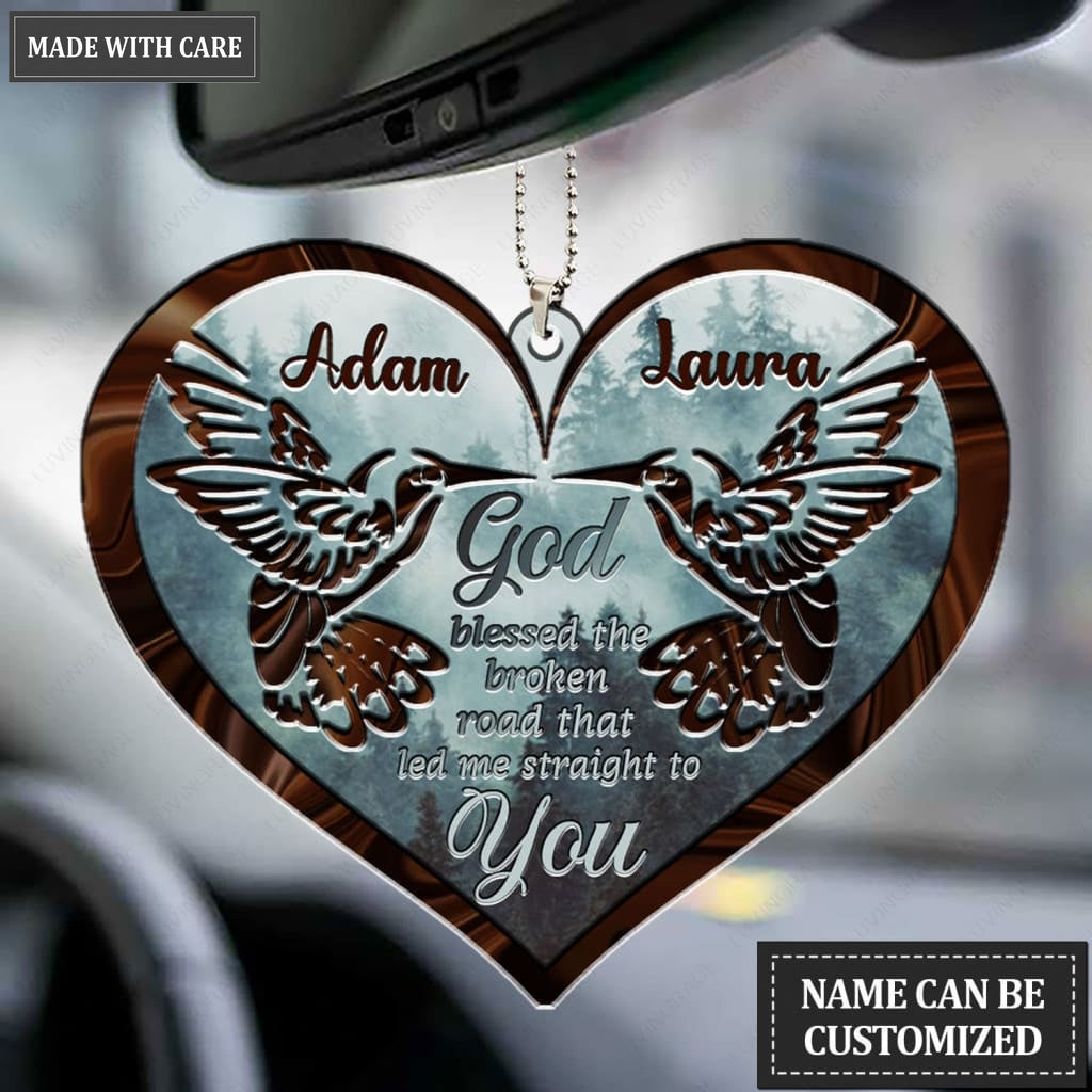 Luvingrace M93 Hummingbird Couple God Blessed Personalized Ornament