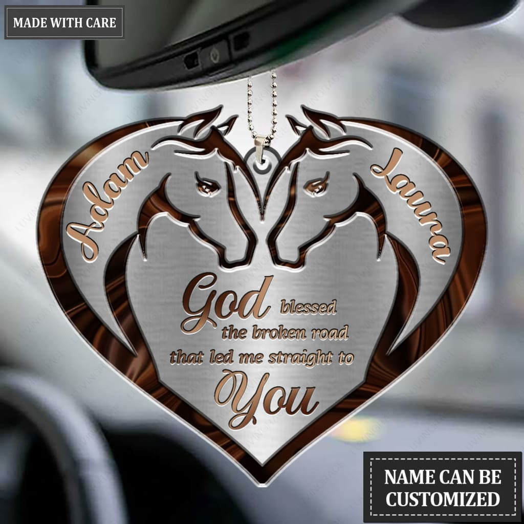 Luvingrace M94 Horse Couple God Blessed Personalized Ornament