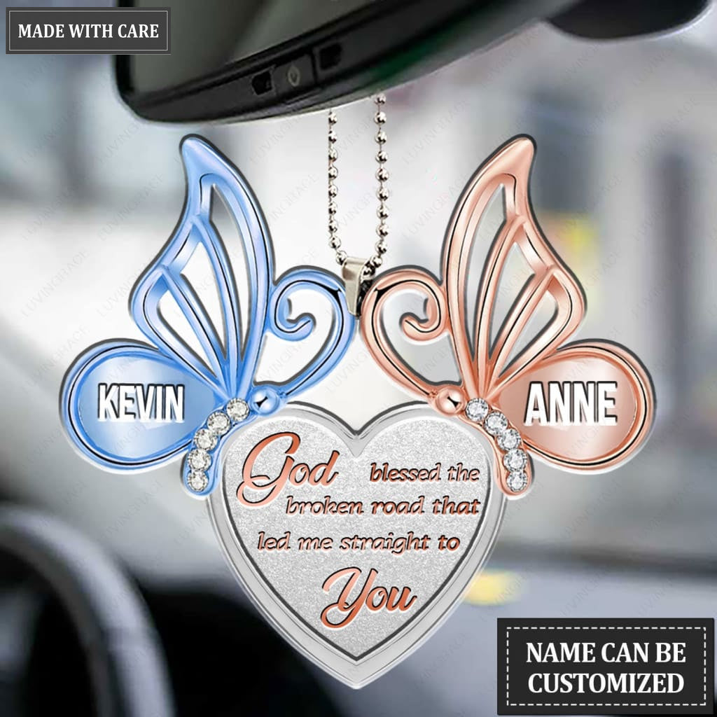 Luvingrace M95 Butterfly Couple God Blessed Personalized Ornament