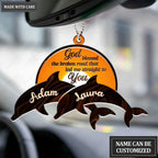 Printfamily M97 Dolphin Couple God Blessed Personalized Ornament