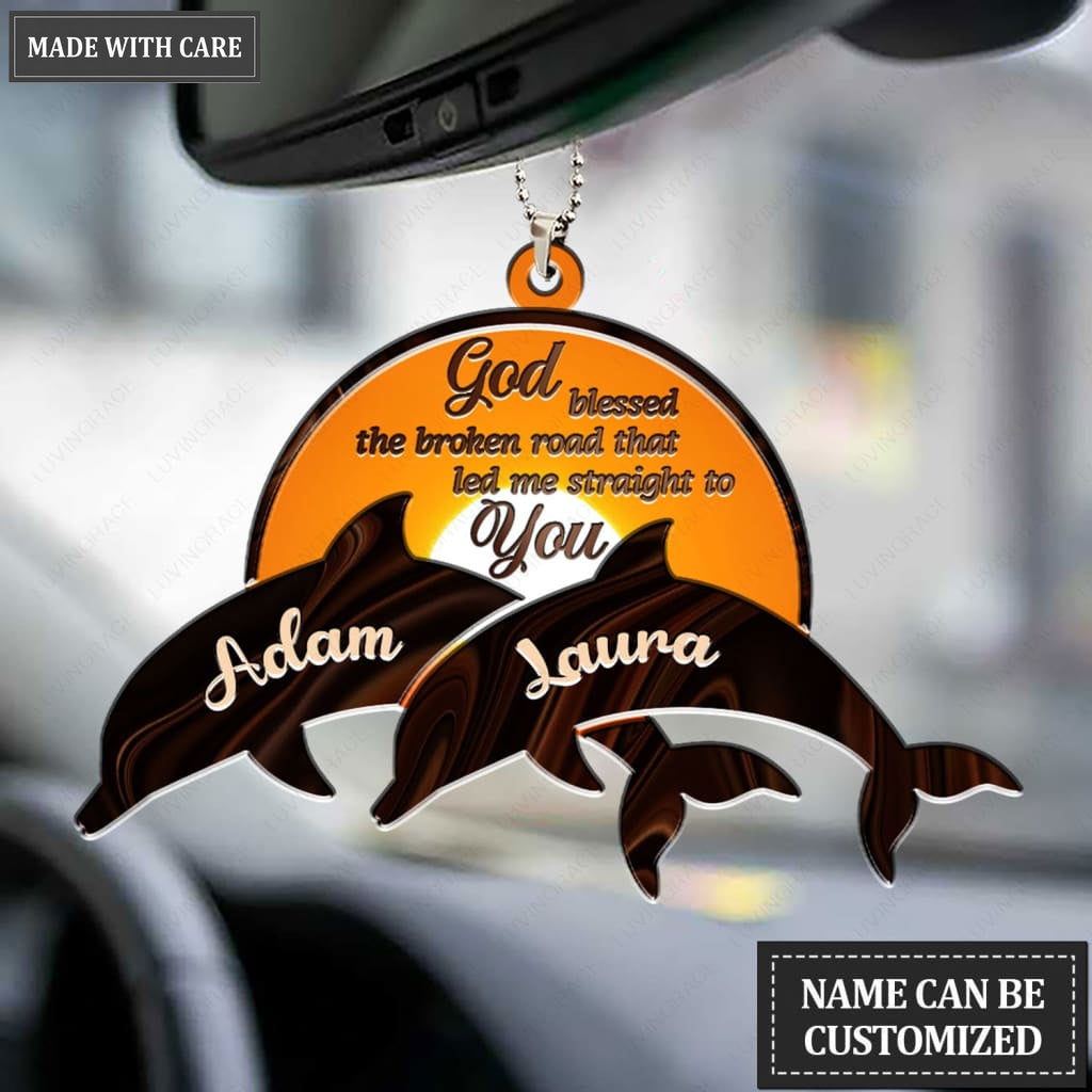 Luvingrace M97 Dolphin Couple God Blessed Personalized Ornament