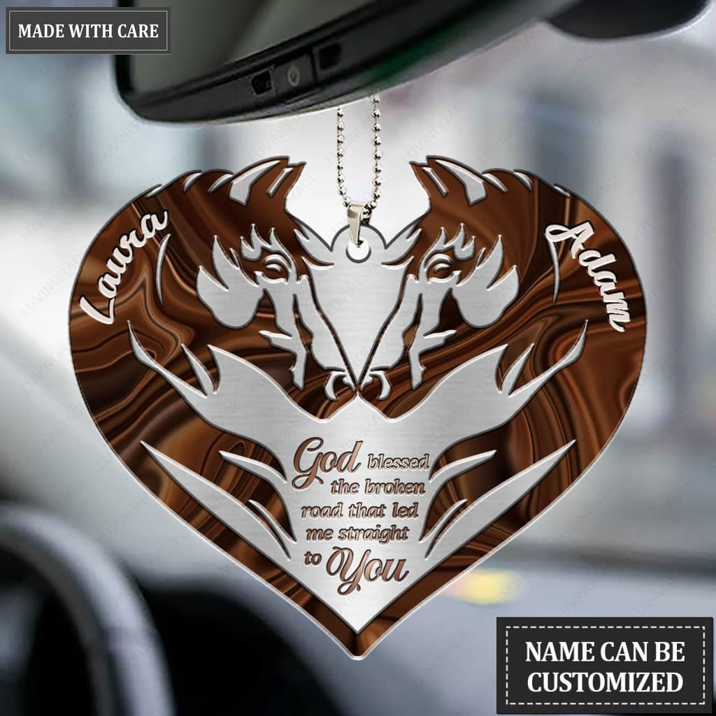Luvingrace M99 Horse Couple God Blessed Personalized Ornament